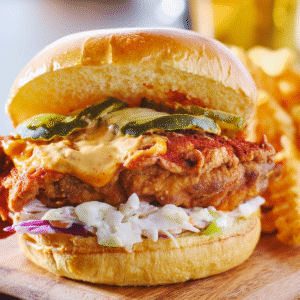 Chicken Cheese Burger (with Fries)