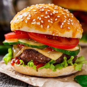 Veg Cheese Burger (with Fries)